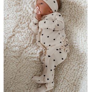 Spearmint baby organic waffle footie